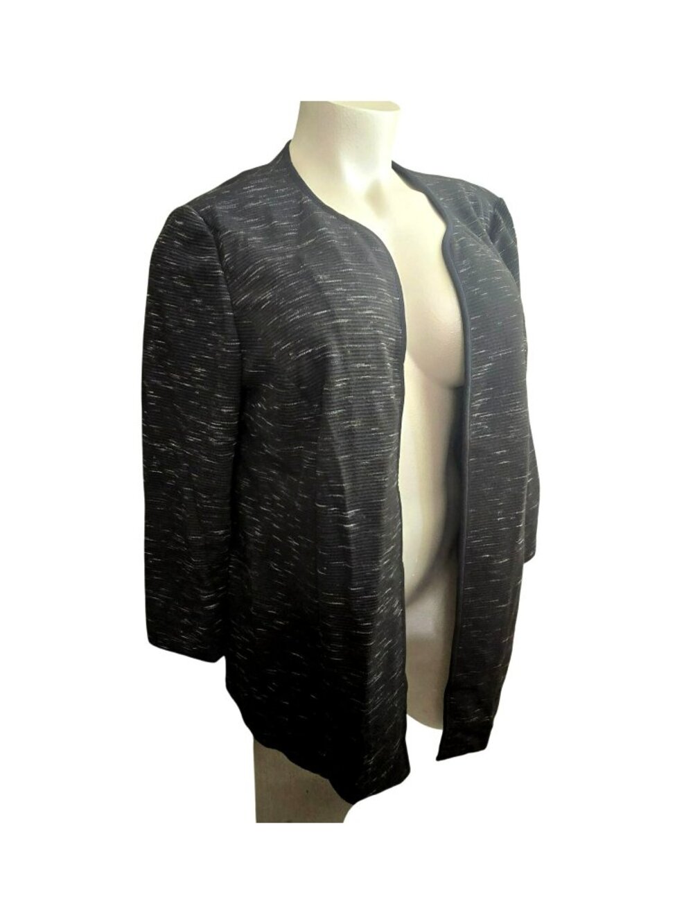 Nine West Womens Open Front Black Blazer Jacket Cardigan Size 22W JJ4424